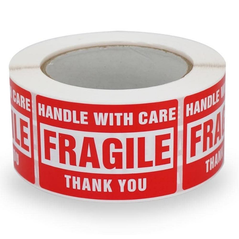 New 250 roll Handle with Care Fragile Thank You Shipping Label Stickers
